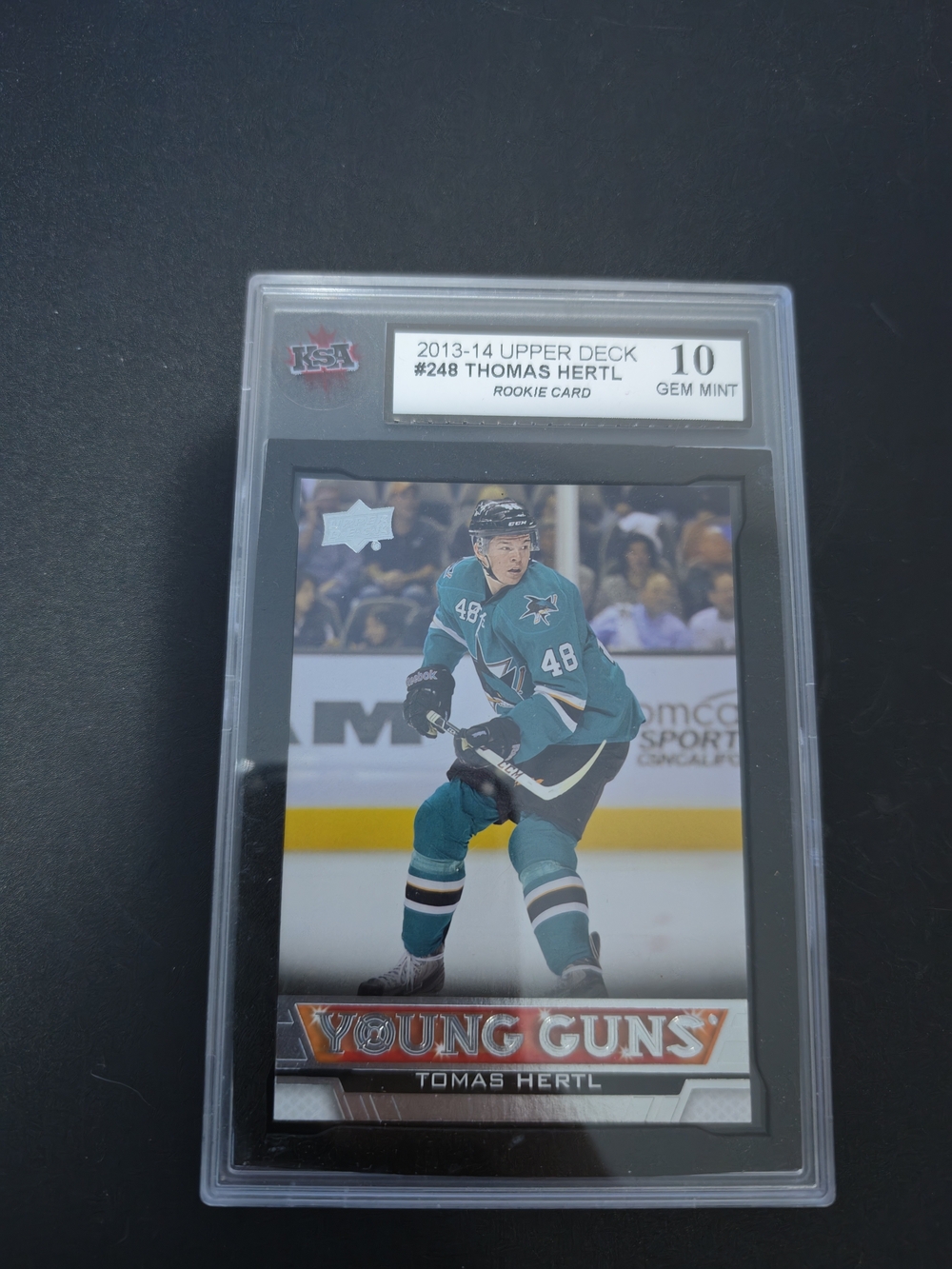 Young Guns Thomas Hertl Hockey Card KSA Gem Mint 10